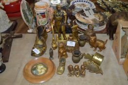 Brass Ornaments and Framed Virgin Mary Print