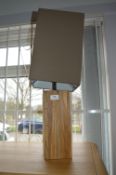 Wooden Block Table Lamp and Shade