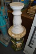 Decorative Plant Stand and a White Pottery Plant Pedestal