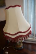 Floral Decorated Pottery Table Lamp