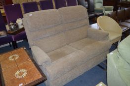 Brown Upholstered Two Seat Sofa