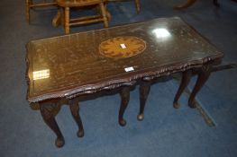 Mahogany Nest of Three Tables with Inlaid Top