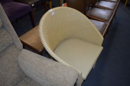 Wicker Armchairt and a Small Oak Side Table