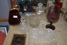 Glassware, Vases, Goblets, Decanters, etc.