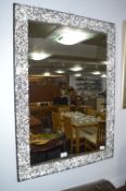 Crackle Glass Framed Wall Mirror