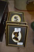 Collection of Eight Framed Silhouette Prints