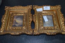 Pair of Gilt Framed Miniature Prints
