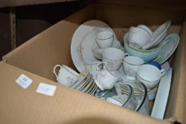 Box Lot of Dinnerware, Part Tea Set, Glass Bowls