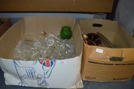 Two Boxes Containing Glassware, etc.