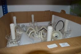 White Metal Six Branch Ceiling Light