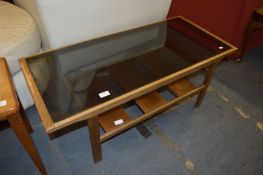 Teak Framed Glass Topped Coffee Table
