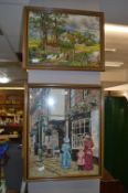 Two Framed Woolwork Pictures