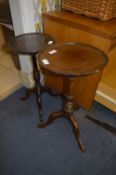 Two Mahogany Pedestal Wine Tables