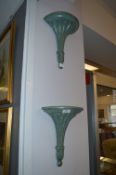 Pair of Pottery Wall Brackets