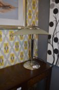 Chrome Table Lamp and Glass Shade