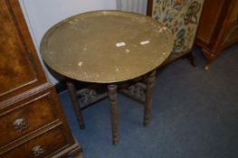 Indian Brass Tray Topped Folding Table