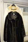 Ladies Sheepskin and Faux Fur Coat