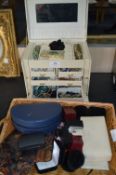 Jewellery Box and Contents of Costume Jewellery and a Tray of Jewellery Boxes