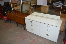 Two Piece Bedroom Suite and a White Dressing Chest of Drawers