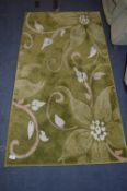 Green Floral Patterned Rug 80x150cm