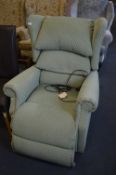 Green Upholstered Electric Reclining Armchair