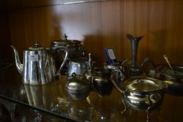 Silver Plated Wares Including Biscuit Barrel, Teapot, etc.