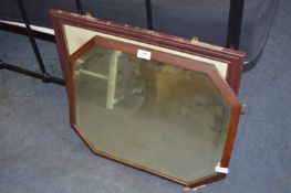 Oak Framed Wall Mirror and a Framed Print 