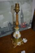 Gilt and Pottery Table Lamp