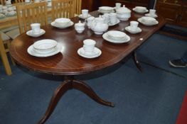 Mahogany Twin Pedestal Extending Dining Table