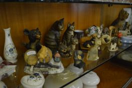 Ornaments; Cats, Vases, Posy Bowl, etc.