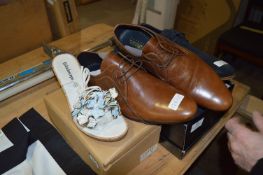 Three Pairs of Men's Shoes Size: 9 and 10 , Pair of Ladies Shoes Size: 6