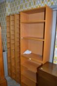 Tall Beech Effect Bookcase with Three Narrow Shelves