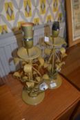 Pair of Wrought Metal Table Lamps