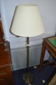Polished Brass Standard Lamp and Shade