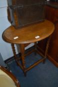 Oak Oval Topped Barley Twist Occasional Table