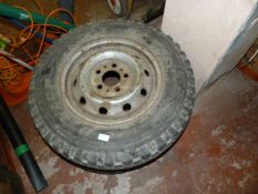 Pair of Five Stud Steel Wheels with Dunlop 205P16 Tyres