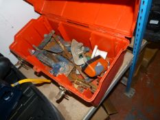 Toolbox Containing Assorted Tools Including Bolsters, Chisels, Pipe Cutters, etc.