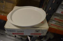 *Two Boxes Containing Six Garibaldi REC32W Oval White Plastic Trays 31x35cm