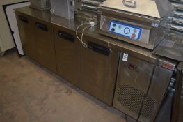*Inomak Stainless Steel Refrigerated Preparation Counter Enclosed by Two Double Door Units