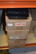 *Three Boxes of Black Plastic Trays
