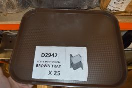 *Twenty Five Polycarbonate 46x36cm Brown Trays