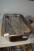 *Stainless Steel Bain Marie Insert Containing Stainless Steel Tongs