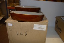 *Eight Rayware of England Brown 26x21 Oval Baking Dishes