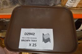 *Twenty Five Polycarbonate 46x36cm Brown Trays