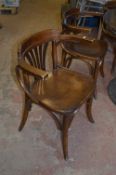 Six Bentwood Arm Chairs
