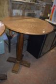 Copper Topped Posy Table on Darkwood Pedestal