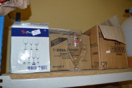 Three Boxes of Branded Beer Glasses 