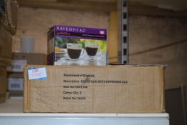 *Six Sets of Two Glass Espresso Cups and Saucers