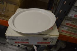 *Two Boxes Containing Six Garibaldi REC32W Oval White Plastic Trays 31x35cm
