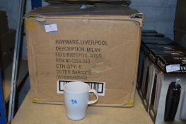 *Box Containing Thirty Six White Porcelain Mugs